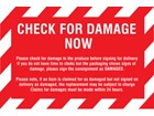 Check for damage now label