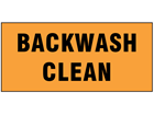 Backwash clean pipeline identification tape.