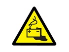 Battery warning symbol label.