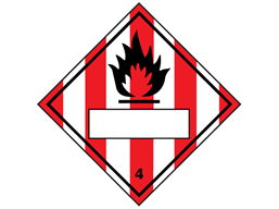 Flammable Solid Class 4 Hazard Diamond Label With Write On Panel