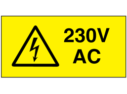 230V AC Electrical warning label, VEL113