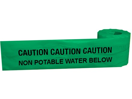 Caution non potable water below tape.