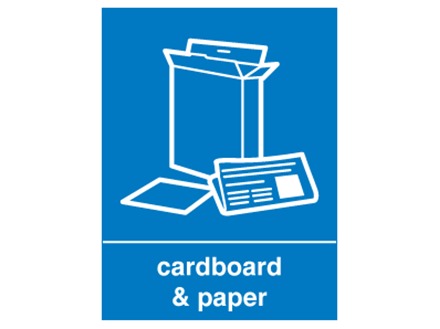 Cardboard & paper WRAP recycling signs