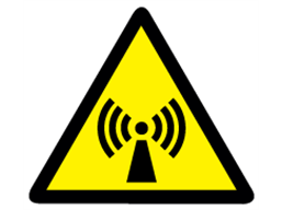 Non-ionizing radiation warning symbol label.