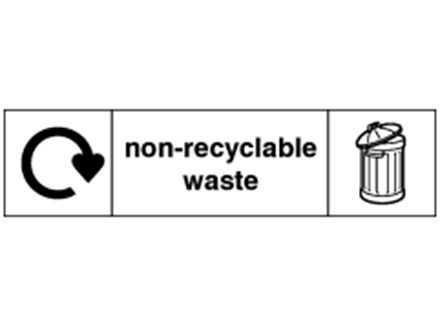 Non-recyclable waste WRAP recycling signs